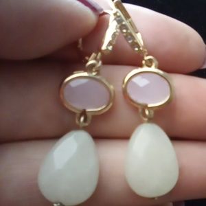 Beautiful Pastel Gemstone & Rhinestone Earrings.